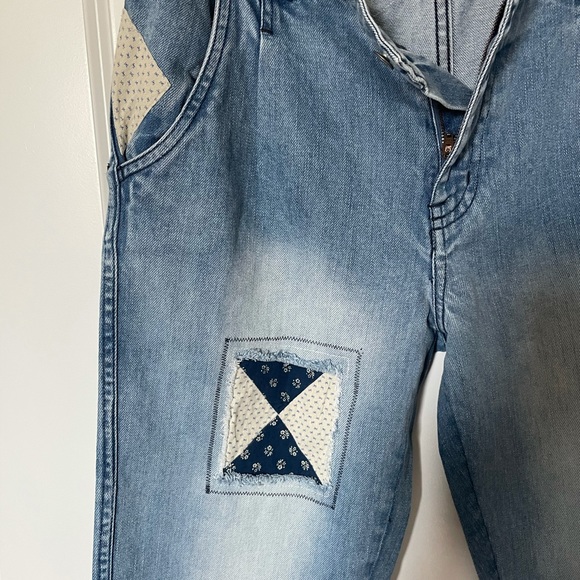NWT  Free People Boho Patchwork Jeans High Waisted - Picture 3 of 11